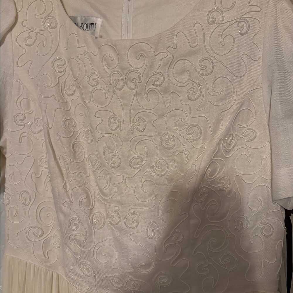 NWT Elegant Cream Dress Vintage Size 10 cottagecore - Picture 4 of 5